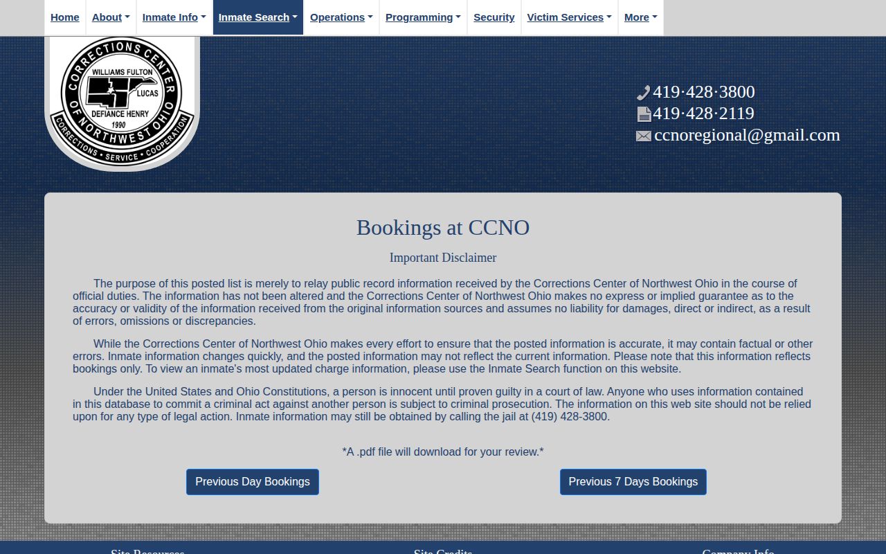 Fulton County CCNO seven-day bookings page, not 72-hour releases