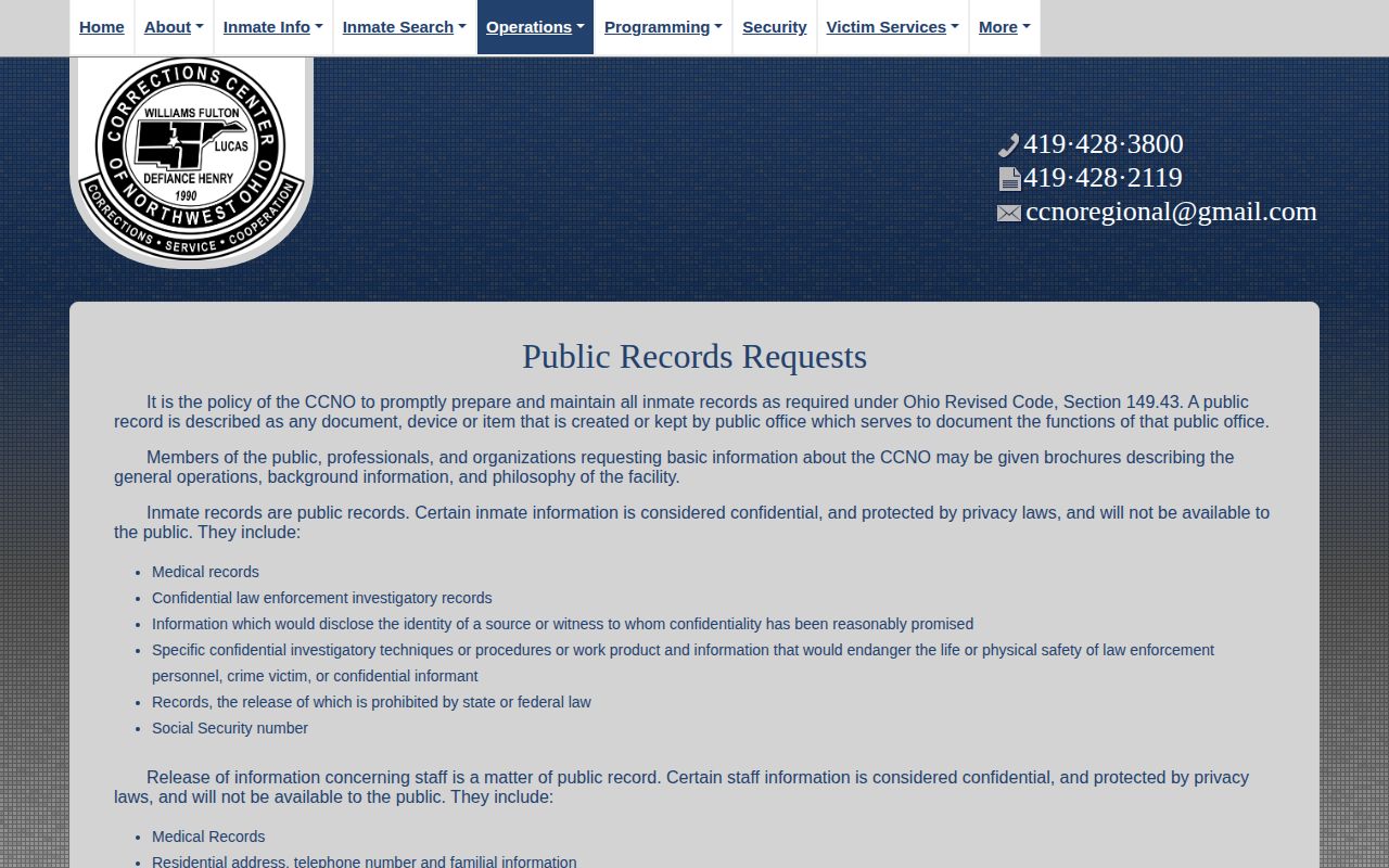 CCNO public records page for Fulton County released-inmate mugshots